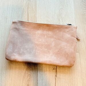 Able Tan Leather Wristlet with Sleek Design and Versatile Style
